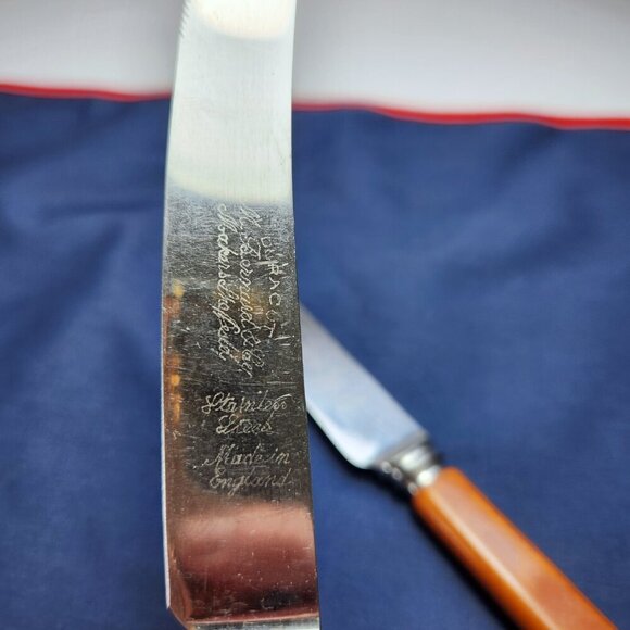 Sheffield Duracut Knives Bakelite Handle Stainless Steel Dinner Knife Lot of 2 - Picture 3 of 11